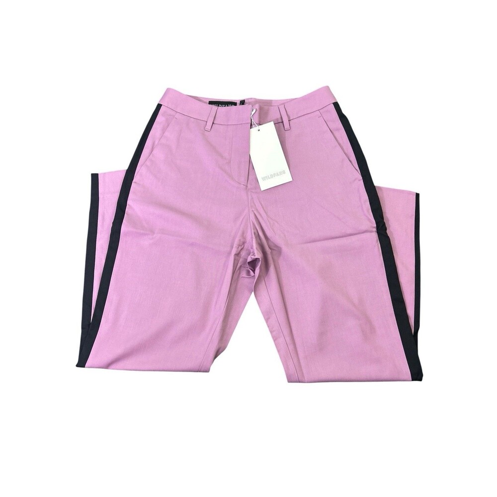Wildfang The Empower Colorblock Slim Crop  Pant Mauve/black Size 6 NWT